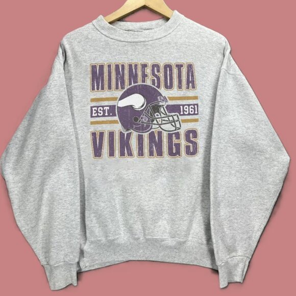 Vtg Minnesota Vikings Sweatshirt NFL Minnesota Vikings Football Unisex Shirt - Picture 1 of 4